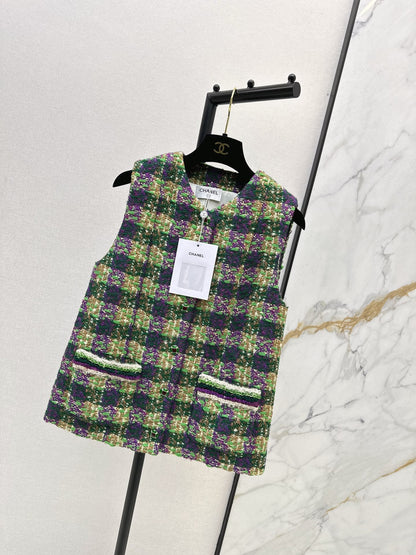 Chan NEW woven plaid vest