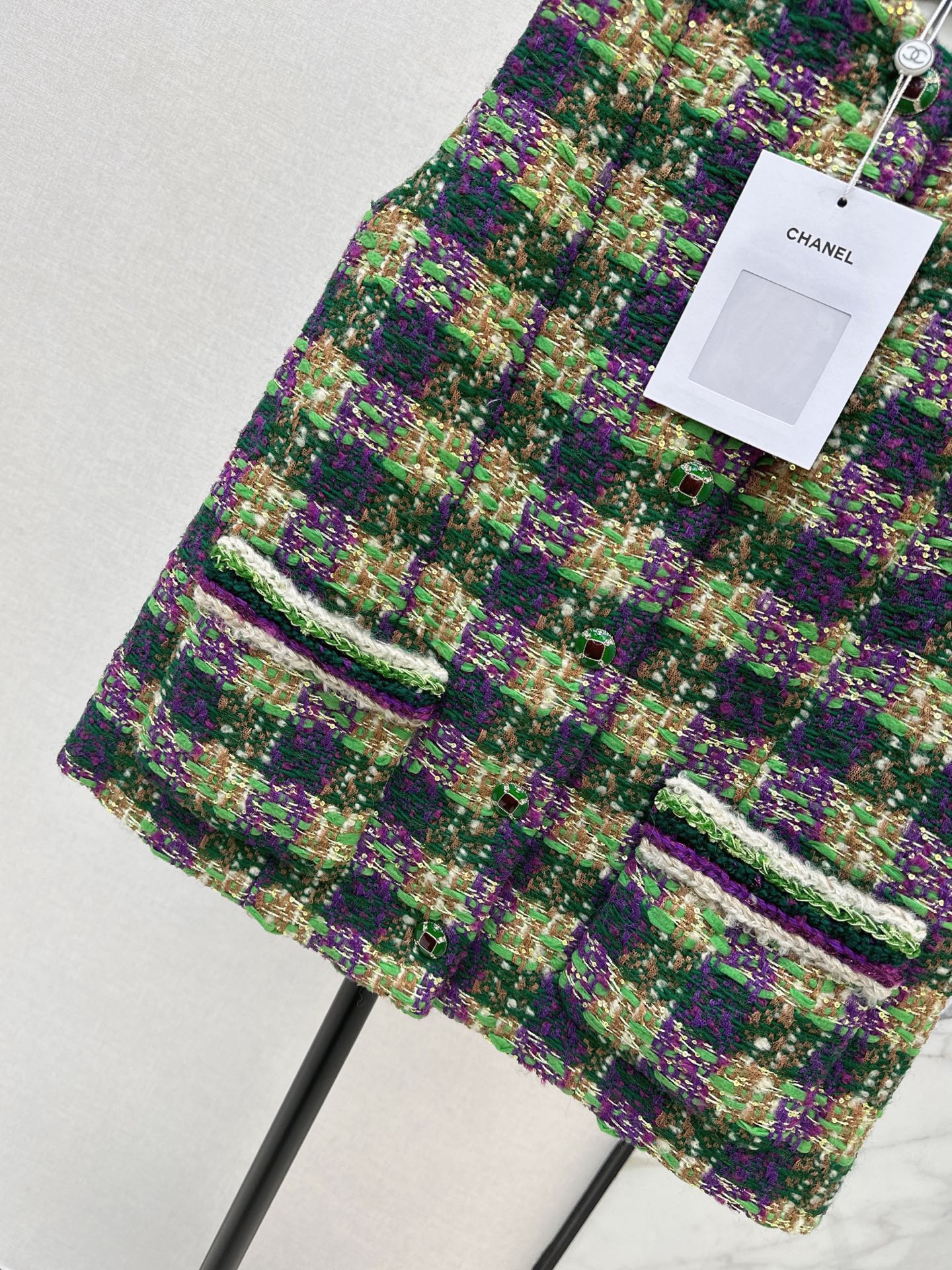 Chan NEW woven plaid vest