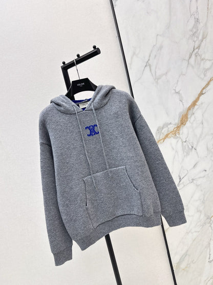 Ce1i NEW Hooded jacquard sweater