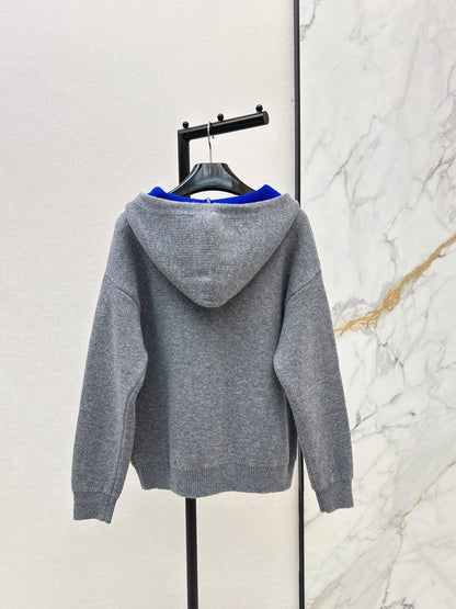 Ce1i NEW Hooded jacquard sweater
