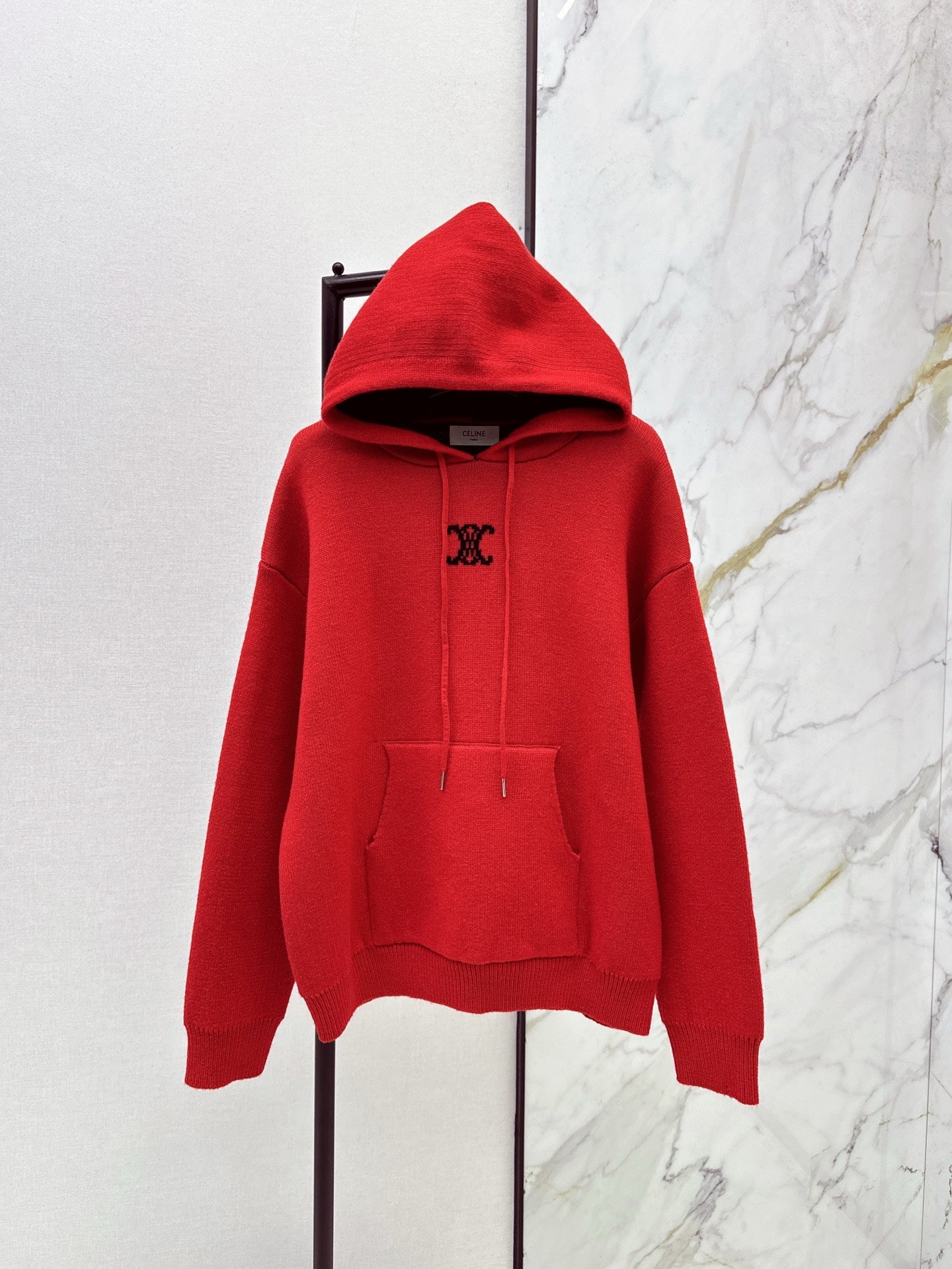 Ce1i NEW Hooded jacquard sweater