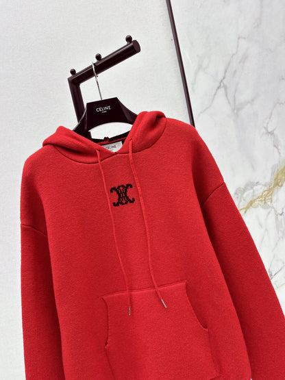 Ce1i NEW Hooded jacquard sweater