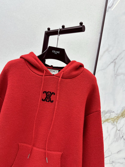 Ce1i NEW Hooded jacquard sweater