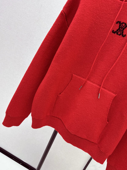 Ce1i NEW Hooded jacquard sweater