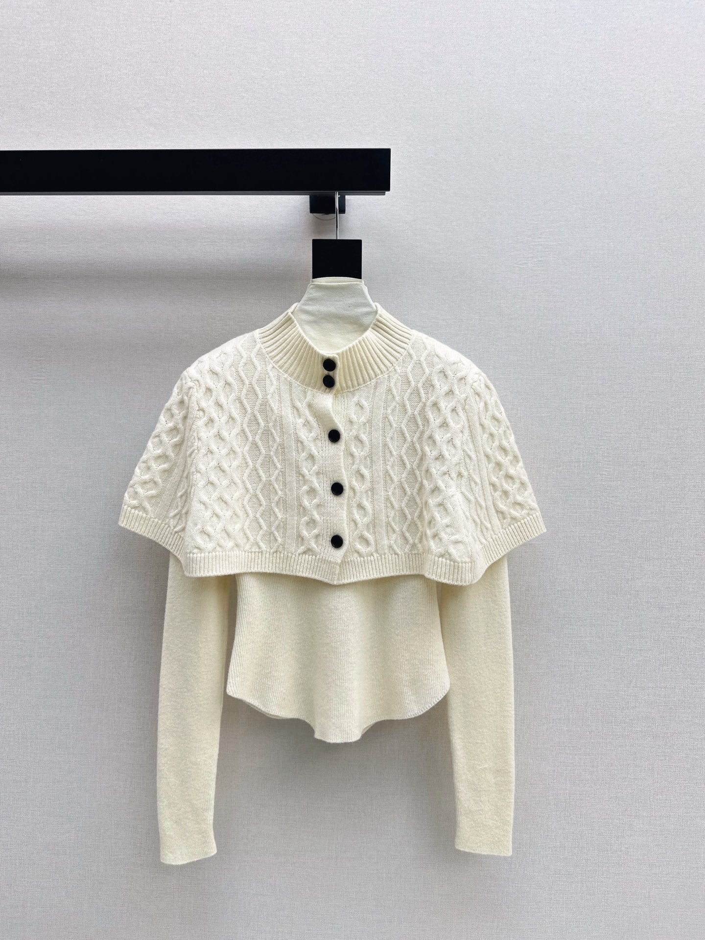Chan NEW Knitted cape sweater set