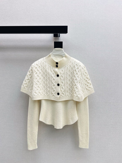 Chan NEW Knitted cape sweater set