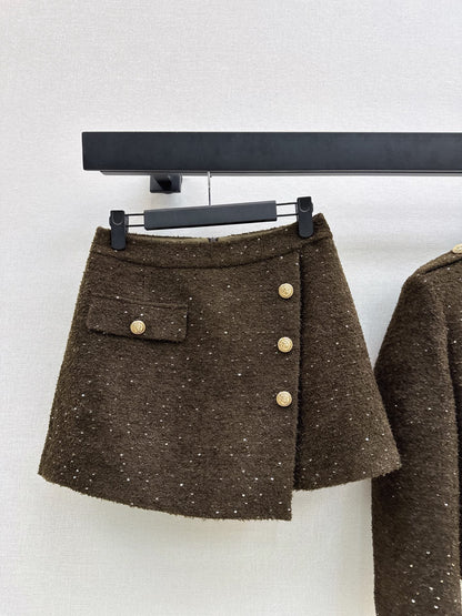 Ba1 NEW button jacket divided skirts set