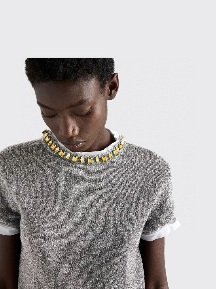 Pra NEW Cashmere short-sleeved sweater