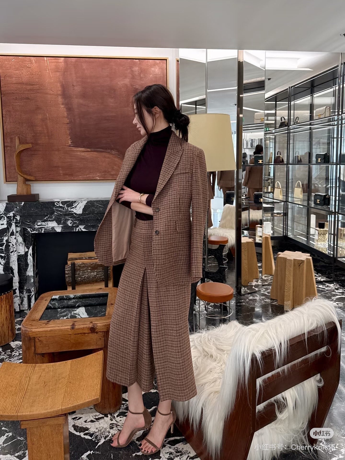 Ce1i NEW plaid blazer