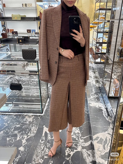 Ce1i NEW plaid high-waisted skirt pants