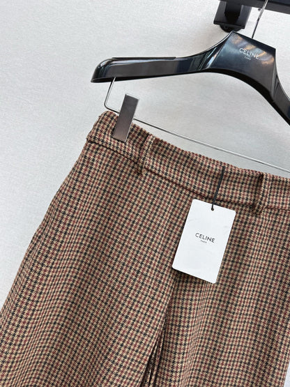 Ce1i NEW plaid high-waisted skirt pants
