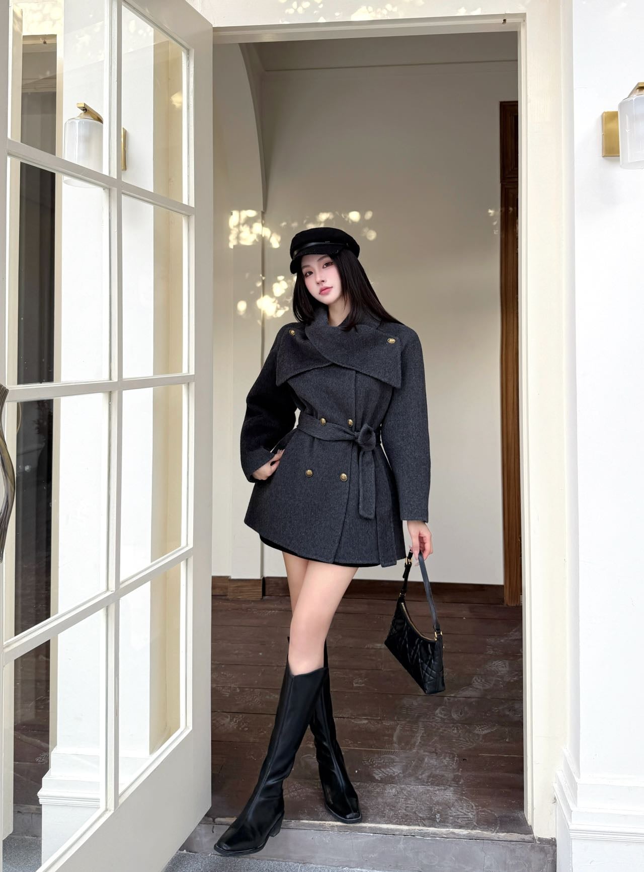 Loro NEW woolen belted coat