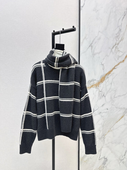 Brun NEW striped sweater + scarf