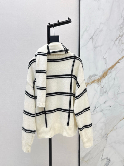 Brun NEW striped sweater + scarf