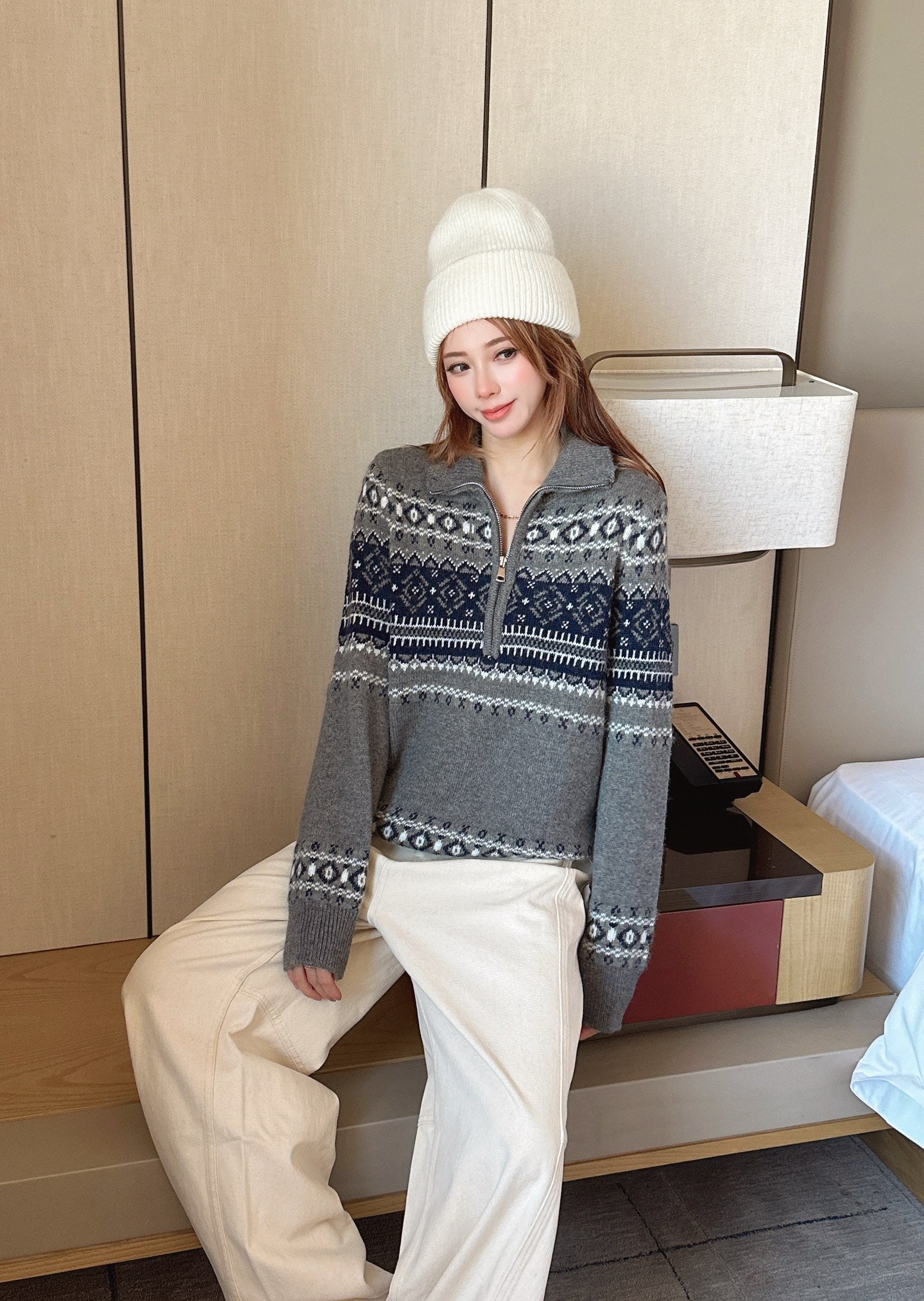 Loro NEW fair Isle zipper sweater