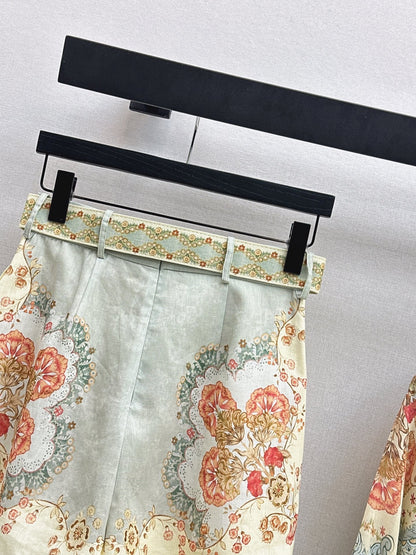 Zimm NEW flower print belted short