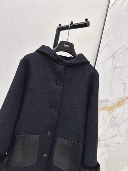 Fend NEW Detachable hooded overcoats