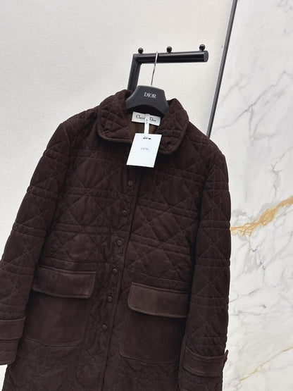 CD NEW Suede padded long coat