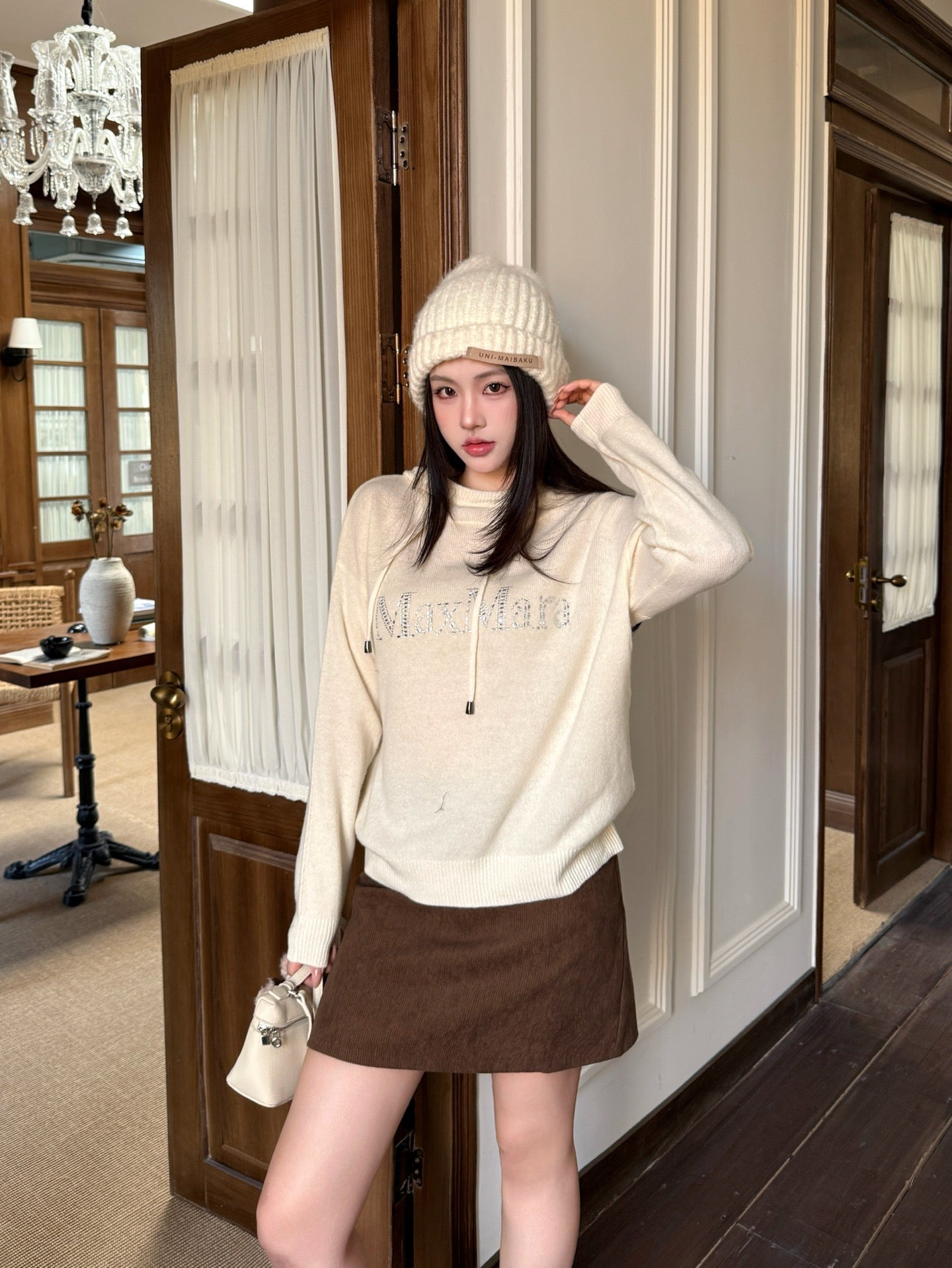 Max NEW rhinestone hooded sweater