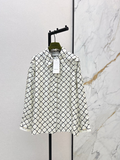 Guc NEW plaid print Silk Shirt