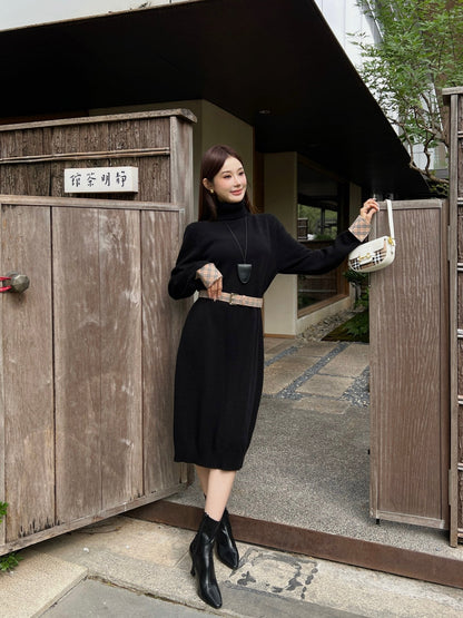 Bur NEW 2in1 contrast wool dress