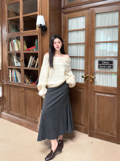 Chan NEW Off-shoulder sweater