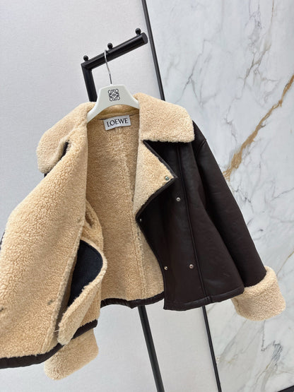Loe NEW lamb fleece biker