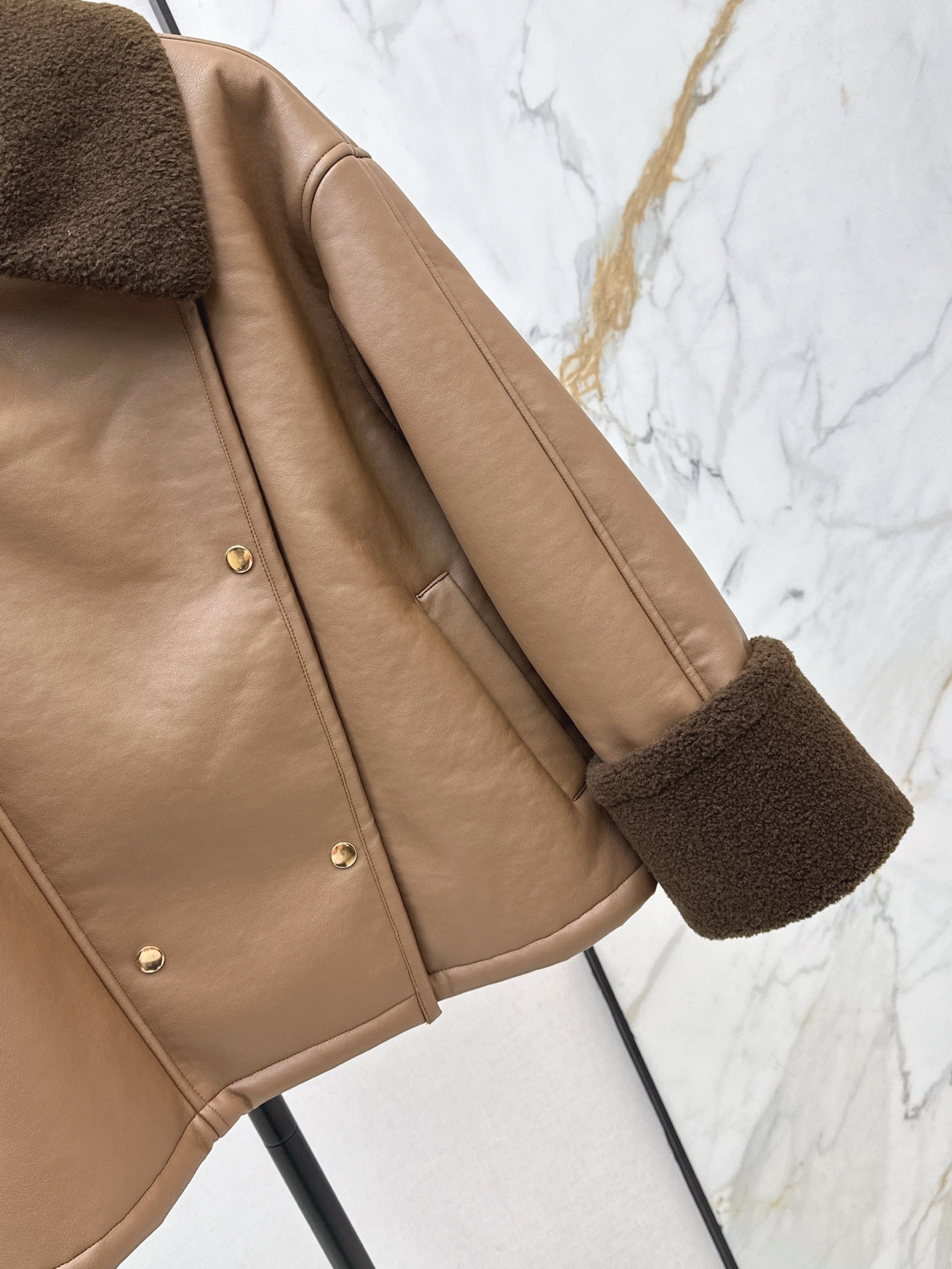 Loe NEW lamb fleece biker