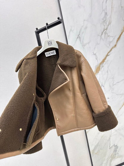 Loe NEW lamb fleece biker