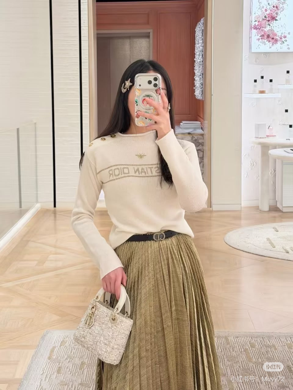 CD NEW embroidered cashmere sweater