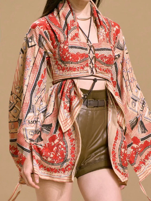 Herm NEW printed silk shirt