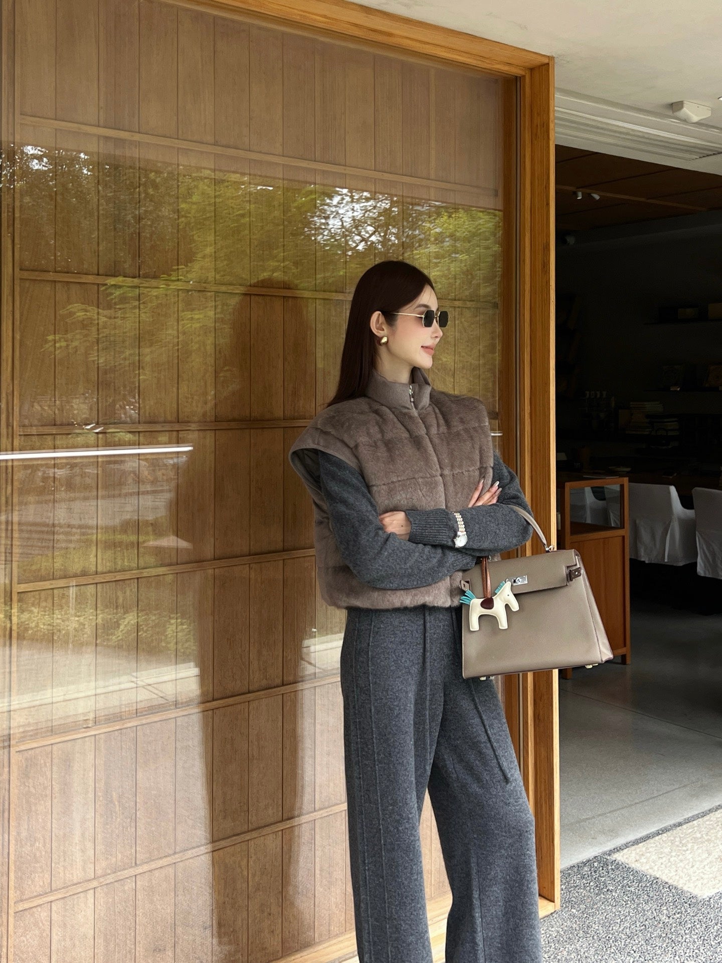 Brun NEW woolen  down vest