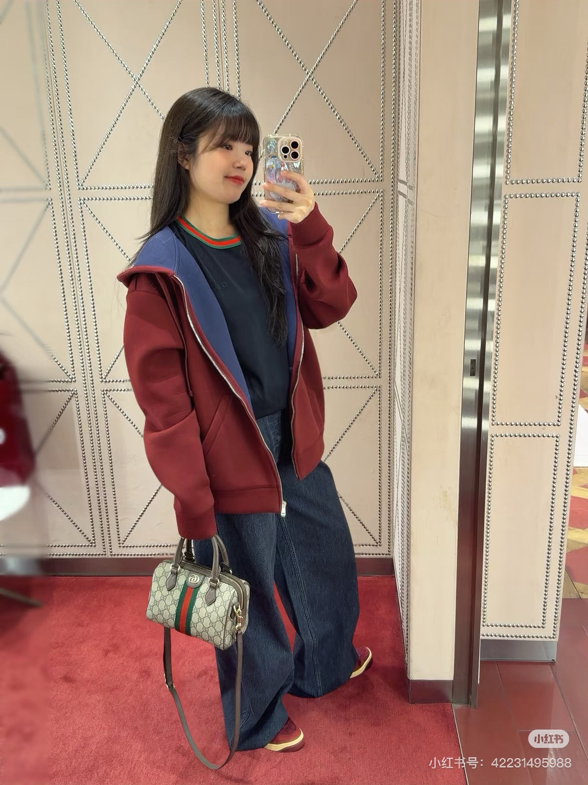 Guc NEW Zippered hooded jacket