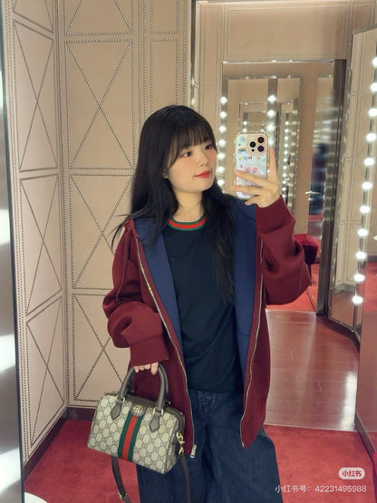 Guc NEW Zippered hooded jacket