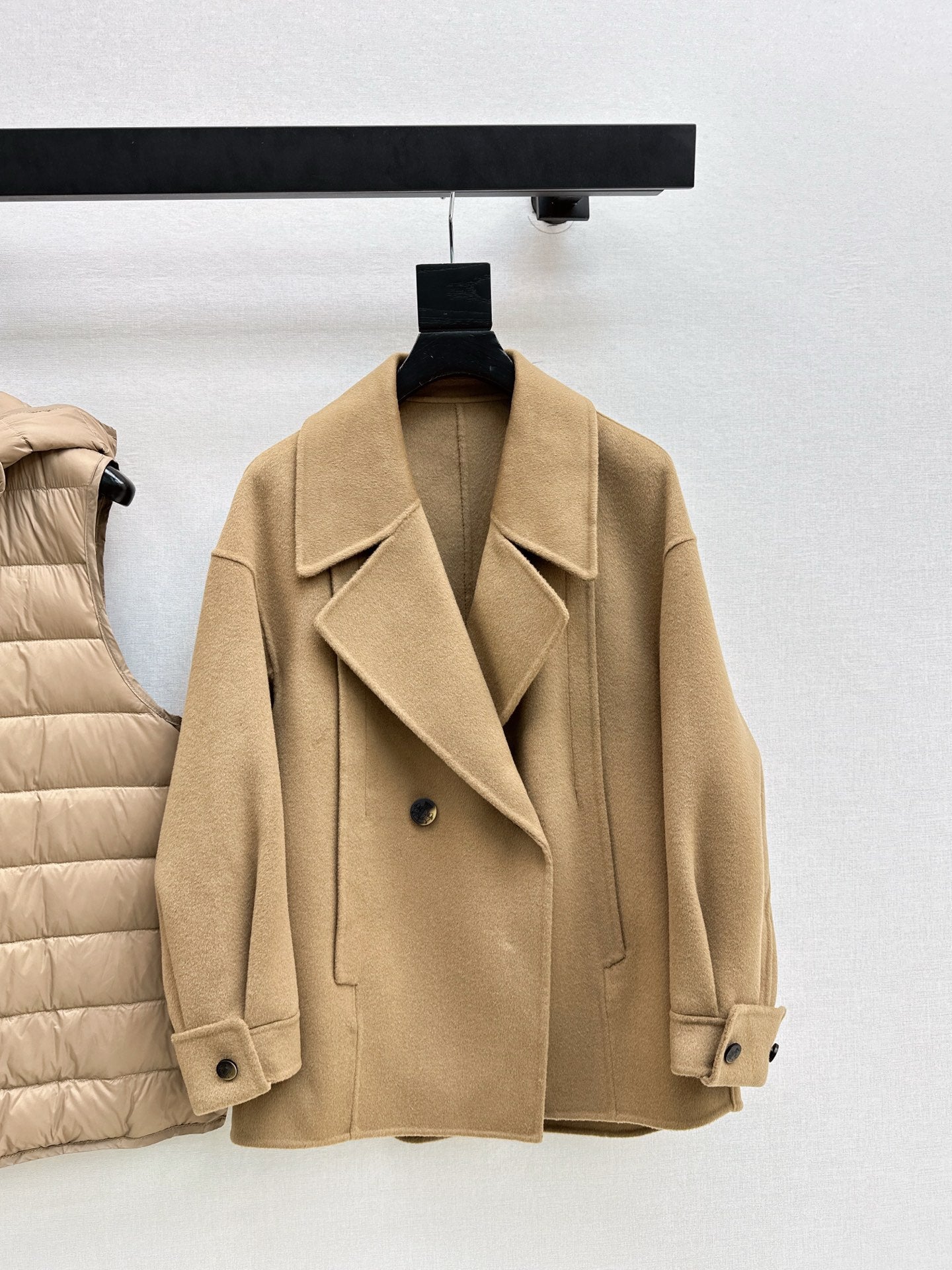 Max NEW hooded down vest+woolen jacket