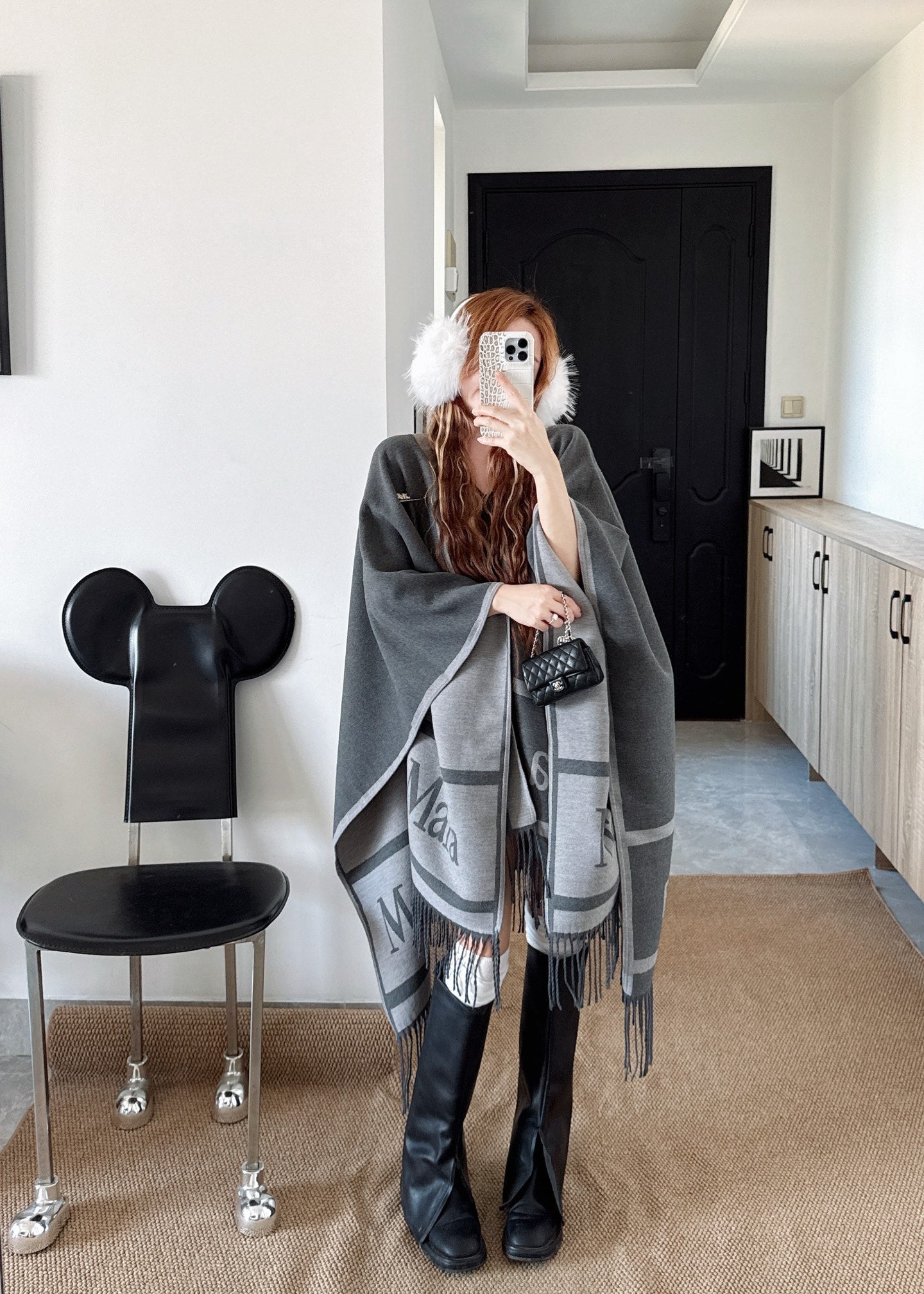 Max NEW Jacquard cape coat