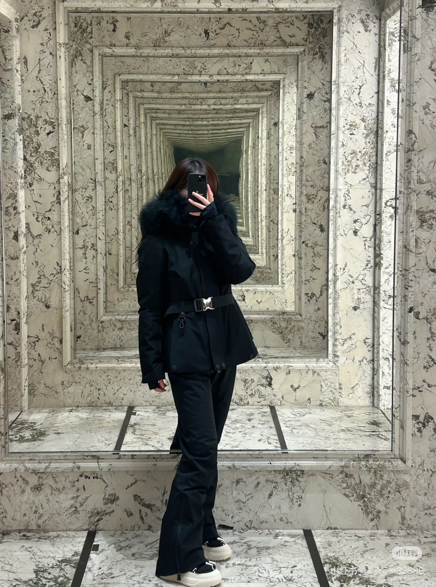 Monc NEW  belted ski down jacket