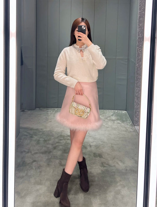 Valen NEW Bowknot Rhinestone Sweater