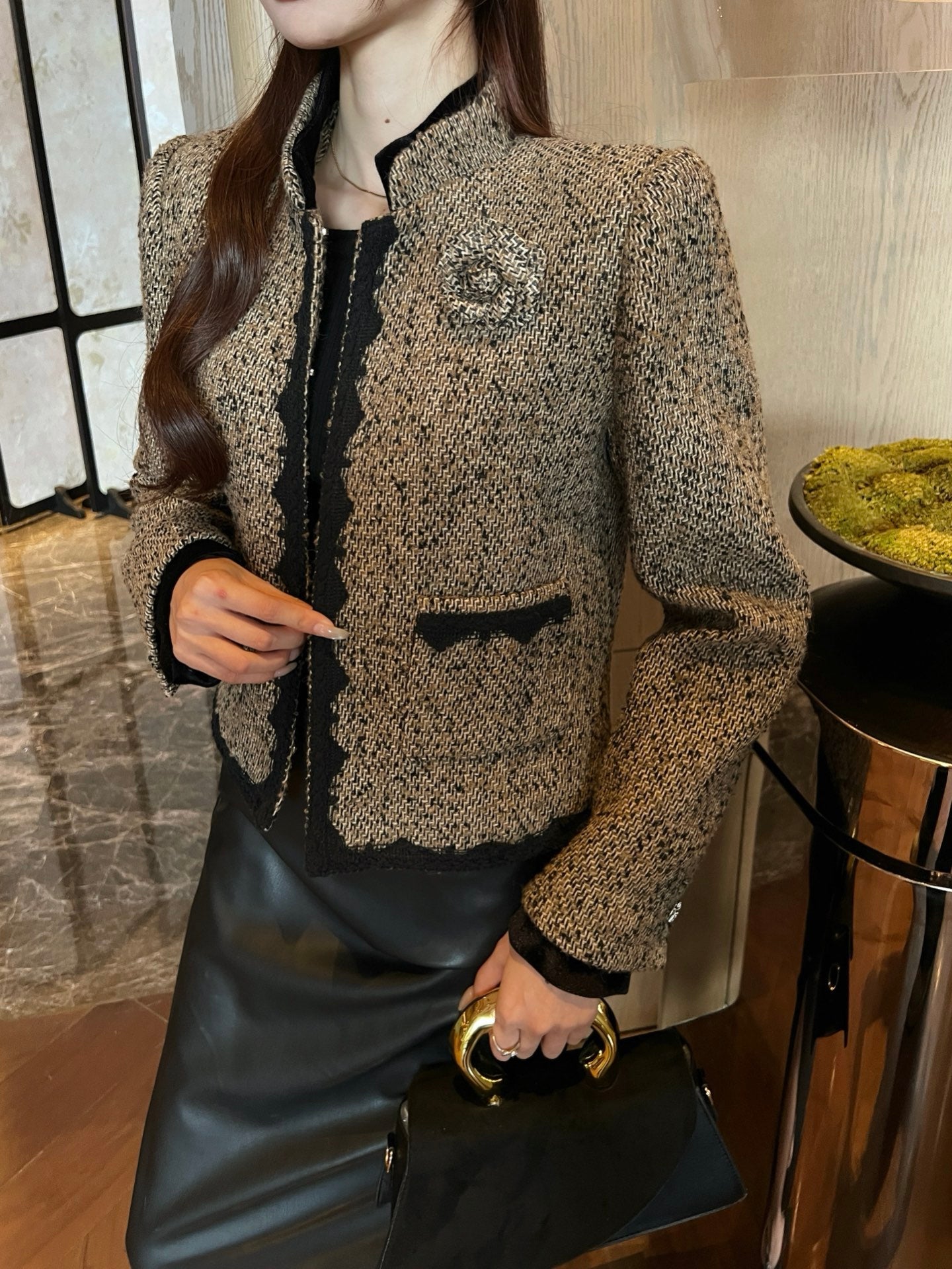 Chan NEW woven tweed jacket