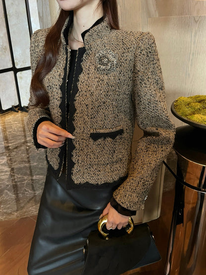 Chan NEW woven tweed jacket