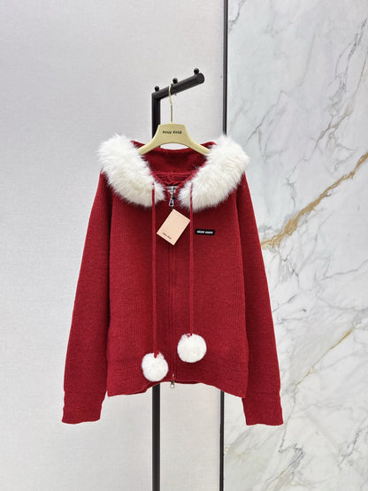 Miu NEW Hooded cardigan