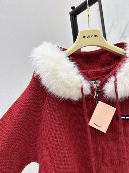 Miu NEW Hooded cardigan