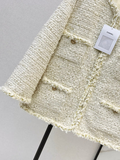 Chan NEW woven  tweed down jacket