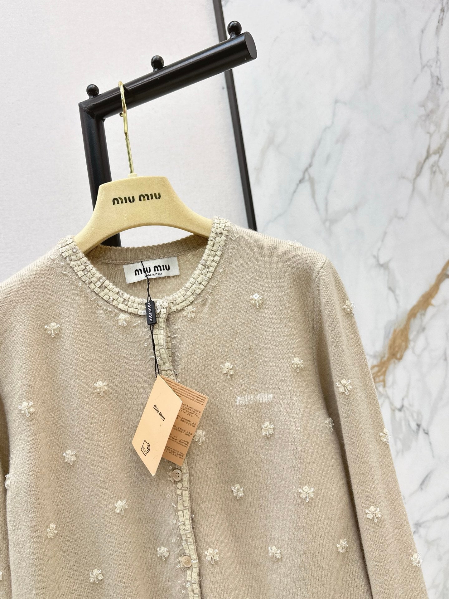 Miu NEW beading flower cardigan