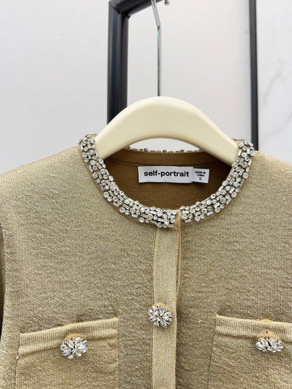 Sp NEW rhinestones knit cardigan