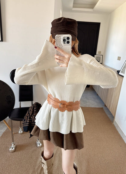 Max NEW Bell-sleeved sweater with a belt