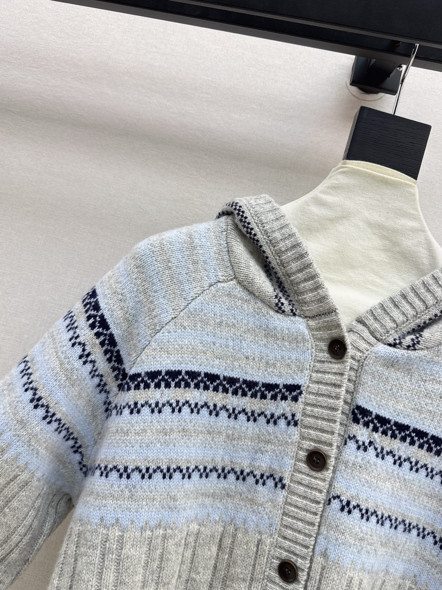 Loro NEW Fair Isle hooded knitted cardigan