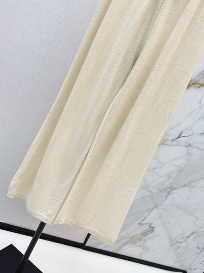 CD NEW Embroidered cashmere wide-leg trousers