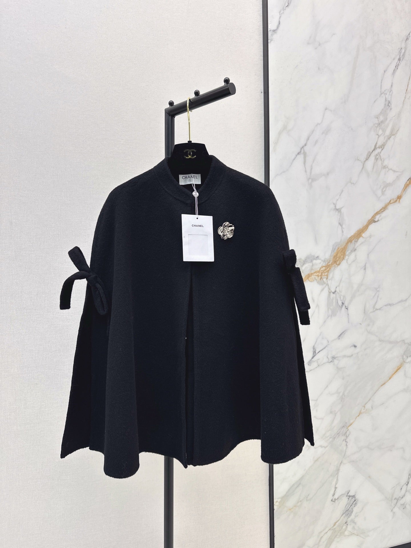 Chan NEW Bow-tie cape coat