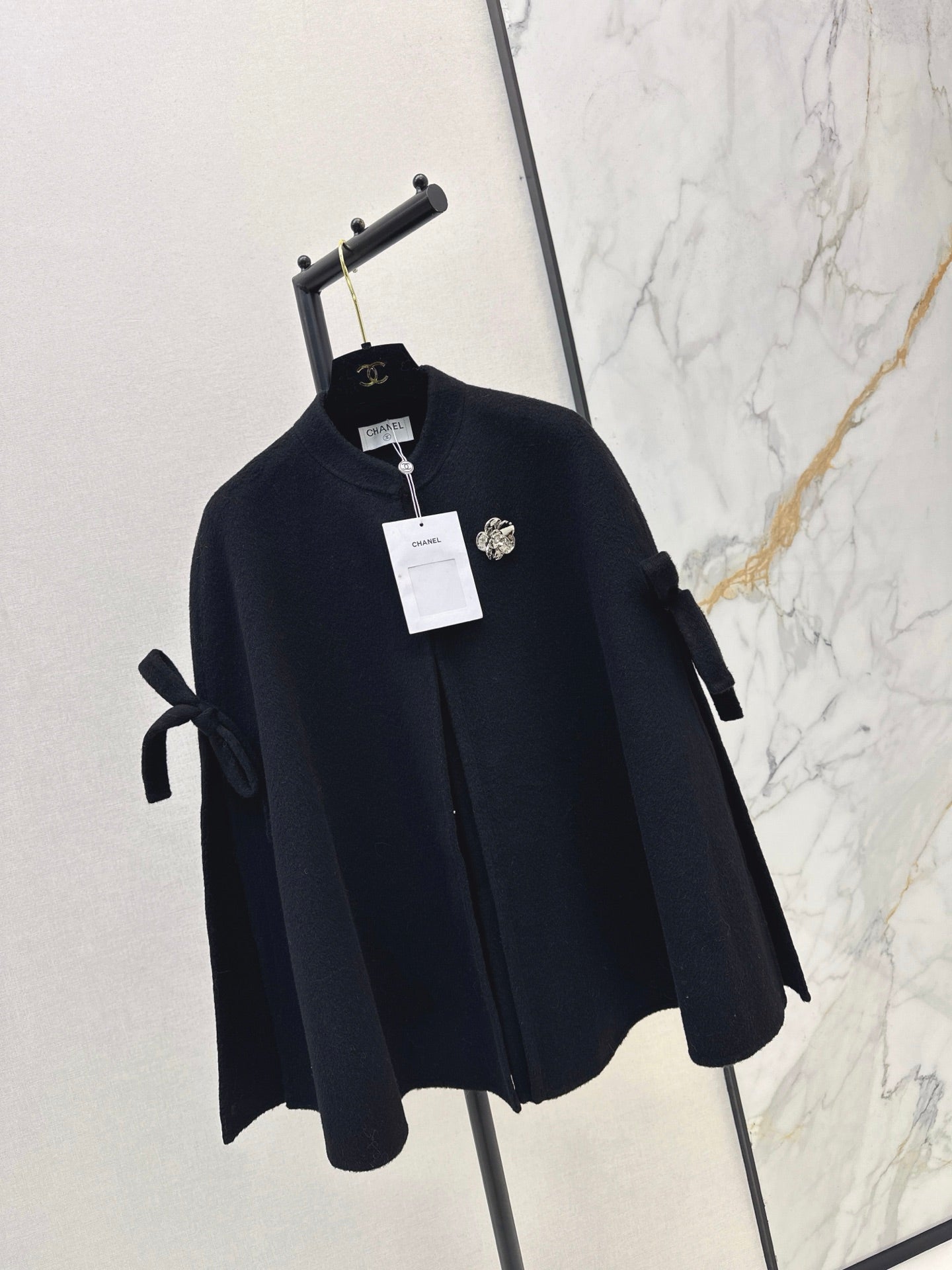 Chan NEW Bow-tie cape coat